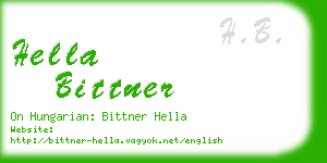 hella bittner business card